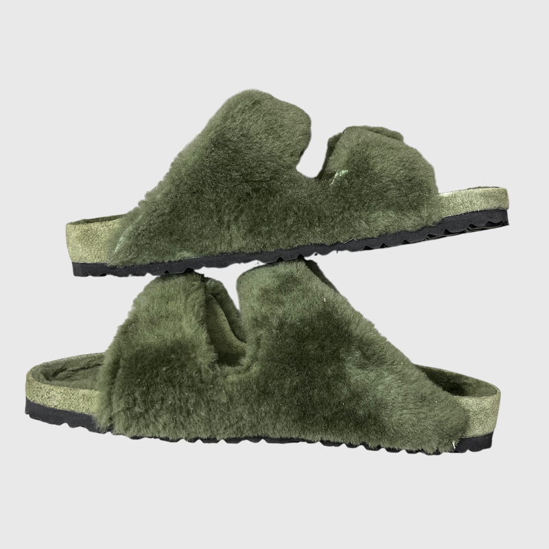 1774 Birkenstock Arizona Shearling 'Green' Size 11 Pre-Owned