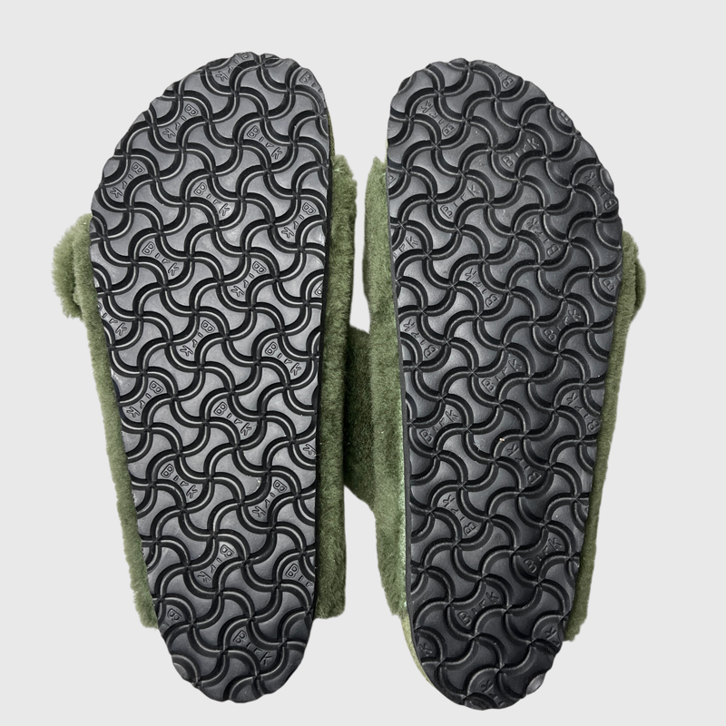 1774 Birkenstock Arizona Shearling 'Green' Size 11 Pre-Owned
