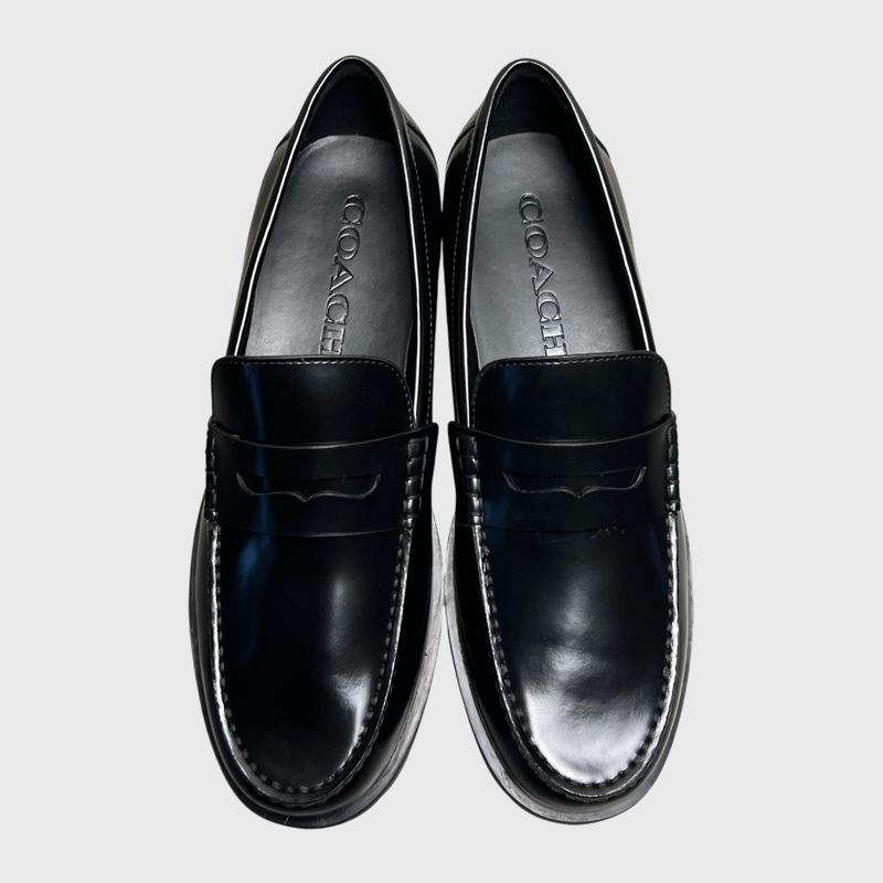 Coach Men's Reagan Penny Loafer 'Black Patent Leather' Size 11 New