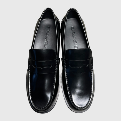 Coach Men's Reagan Penny Loafer 'Black Patent Leather' Size 11 New