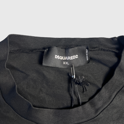 Dsquared2 Logo Print Slim Fit Tee 'Black/Neon Green' Size 2XL Brand New