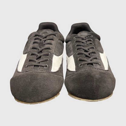 Emporio Armani Suede Micro-Perforated Sneakers 'Brown' Size 10 Pre-Owned