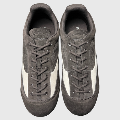 Emporio Armani Suede Micro-Perforated Sneakers 'Brown' Size 10 Pre-Owned