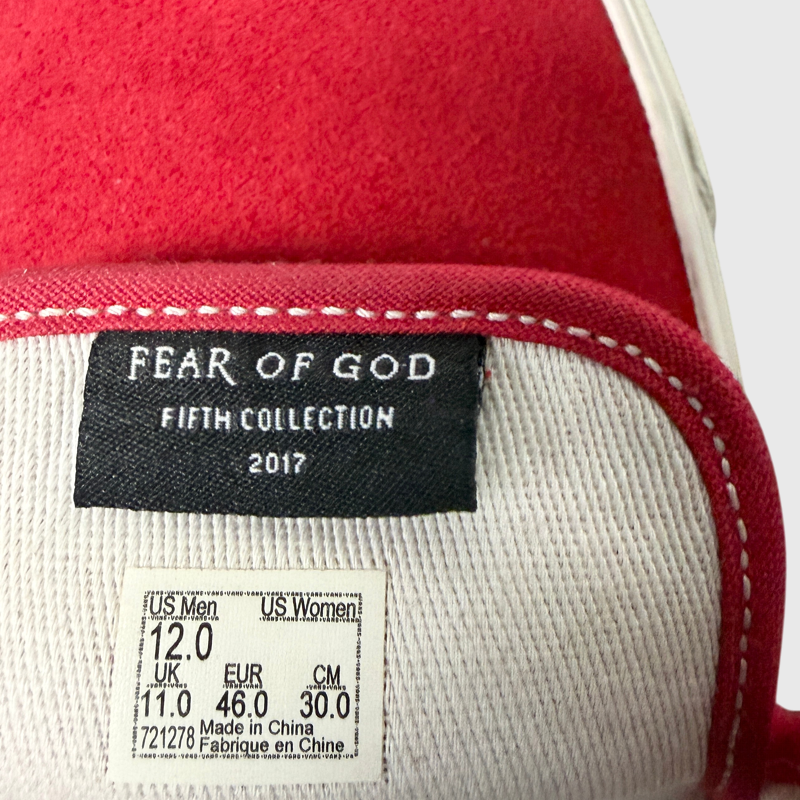 Vintage Fear of God x Vans Slip-On 47 DX 'Collection 2 Red' Size 12 Pre-Owned