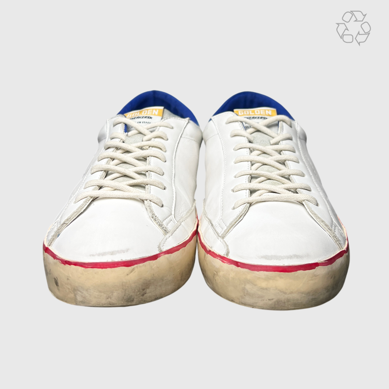 Golden Goose SuperStar 'White/Perforated Star/Blue' Size 11 Pre-Owned