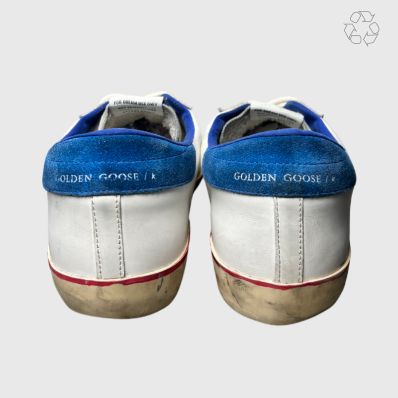 Golden Goose SuperStar 'White/Perforated Star/Blue' Size 11 Pre-Owned