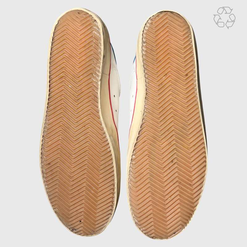 Golden Goose SuperStar 'White/Perforated Star/Blue' Size 11 Pre-Owned