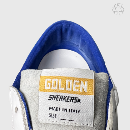 Golden Goose SuperStar 'White/Perforated Star/Blue' Size 11 Pre-Owned