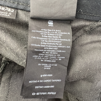 G-Star Montac-X DC Cargo Pants Tapered 'Black' Size 38 Pre-Owned