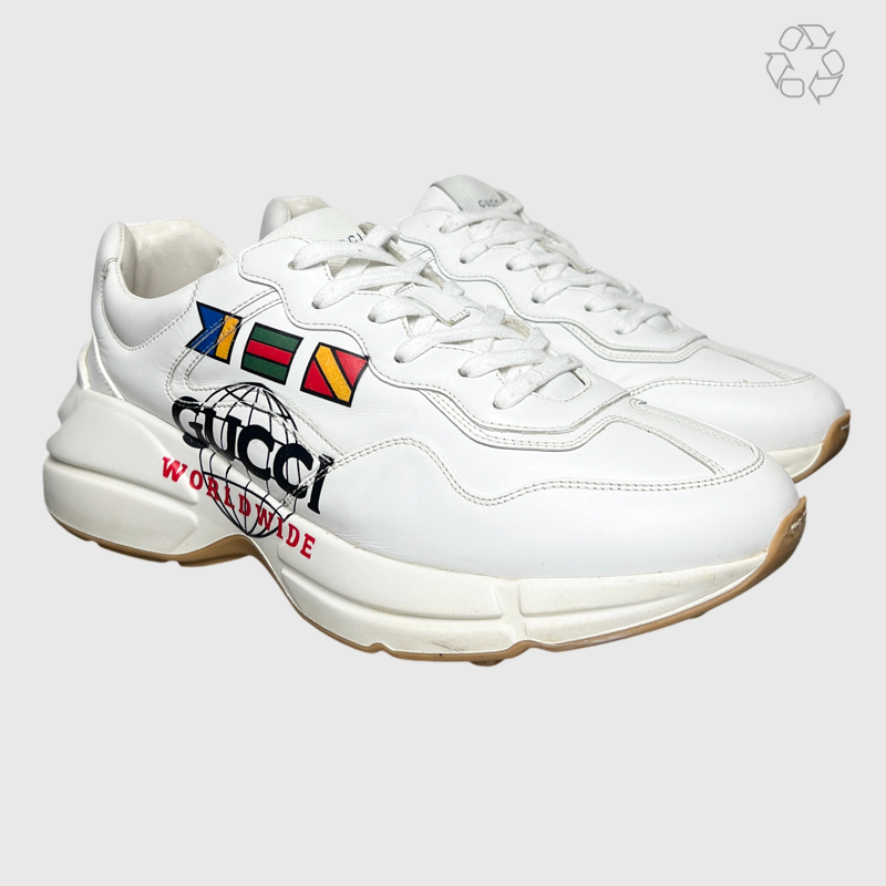 Gucci Rhyton 'Worldwide - White' Size 9 Pre-Owned