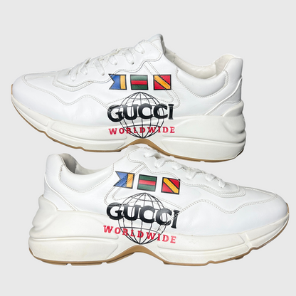 Gucci Rhyton 'Worldwide - White' Size 9 Pre-Owned