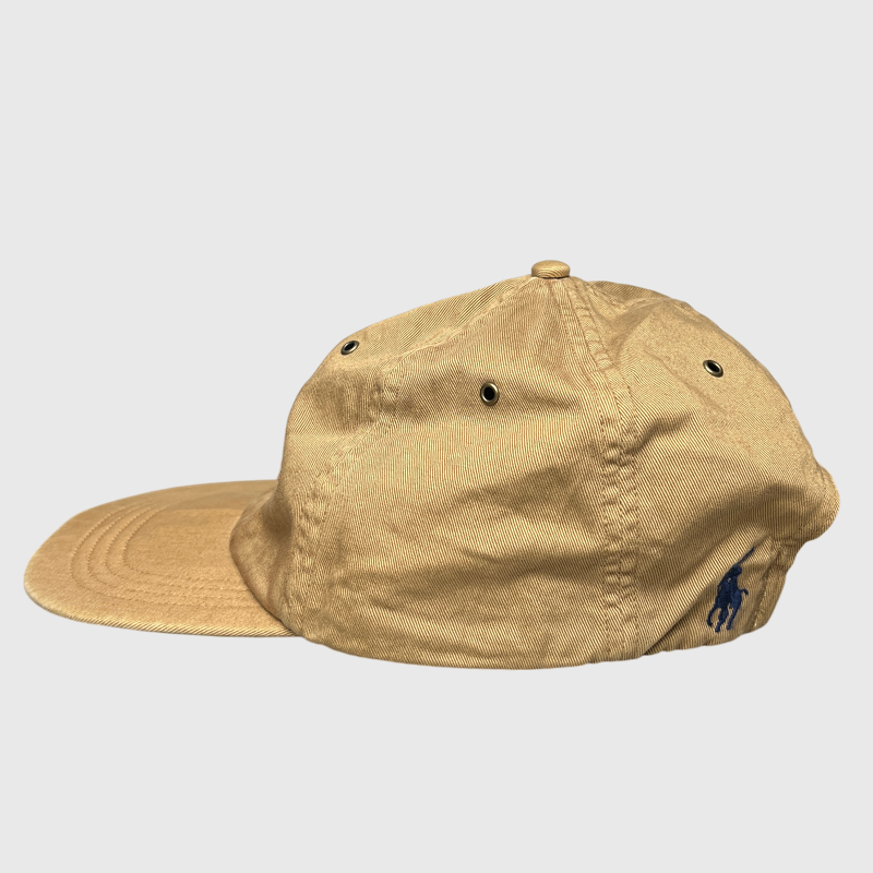 Vintage Polo Ralph Lauren Flag Baseball Cap 'Khaki' One Size - Big & Tall Pre-Owned