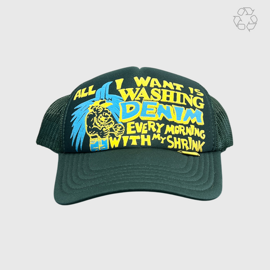Kapital Laundry Shrink Trucker Hat 'Green' Pre-Owned