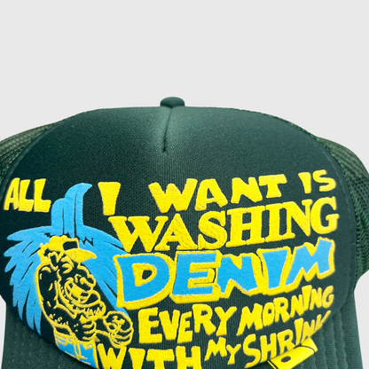 Kapital Laundry Shrink Trucker Hat 'Green' Pre-Owned