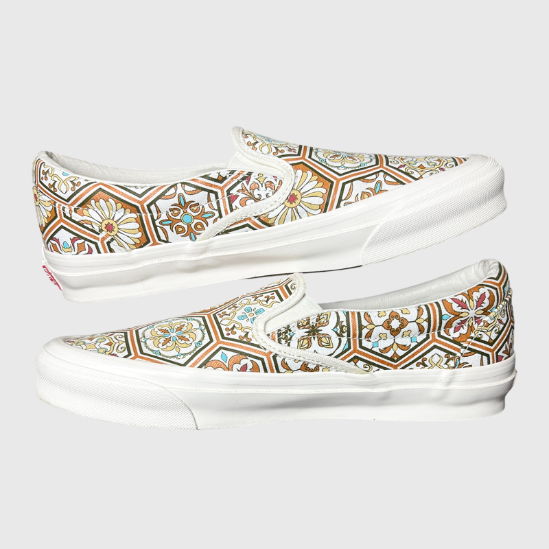 Kith x Vans Classic Slip-On 'Brown Moroccan Pattern' Size 10 Pre-Owned