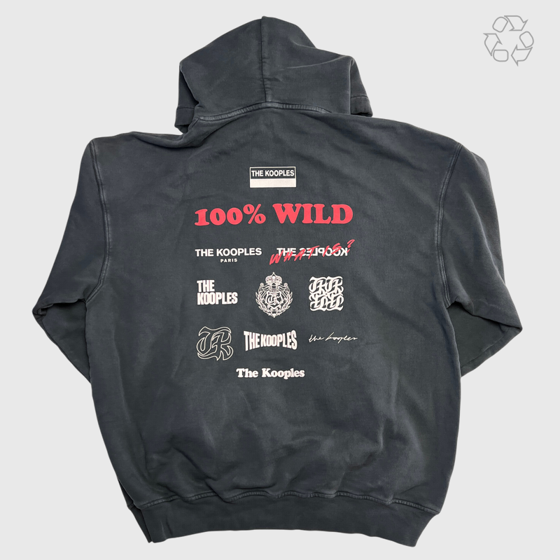 The Kooples 100% Wild Oversized Pullover Hoodie 'Charcoal Gray' Size L Pre-Owned