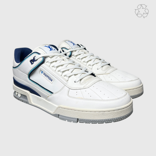 Louis Vuitton Trainer Sneaker 'White/Blue' Size 10 Pre-Owned