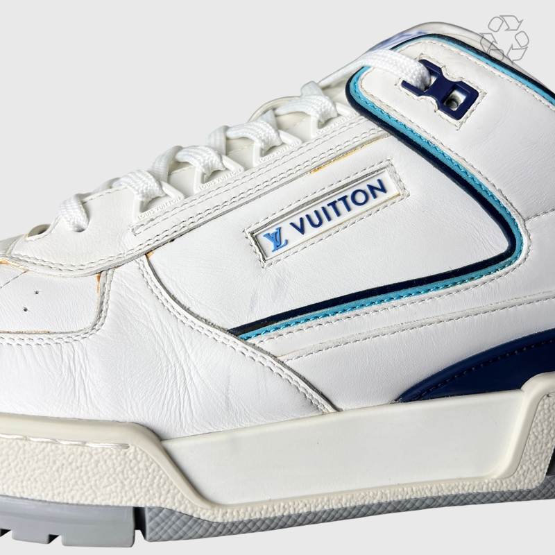 Louis Vuitton Trainer Sneaker 'White/Blue' Size 10 Pre-Owned