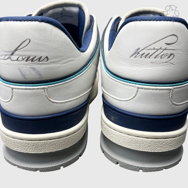 Louis Vuitton Trainer Sneaker 'White/Blue' Size 10 Pre-Owned