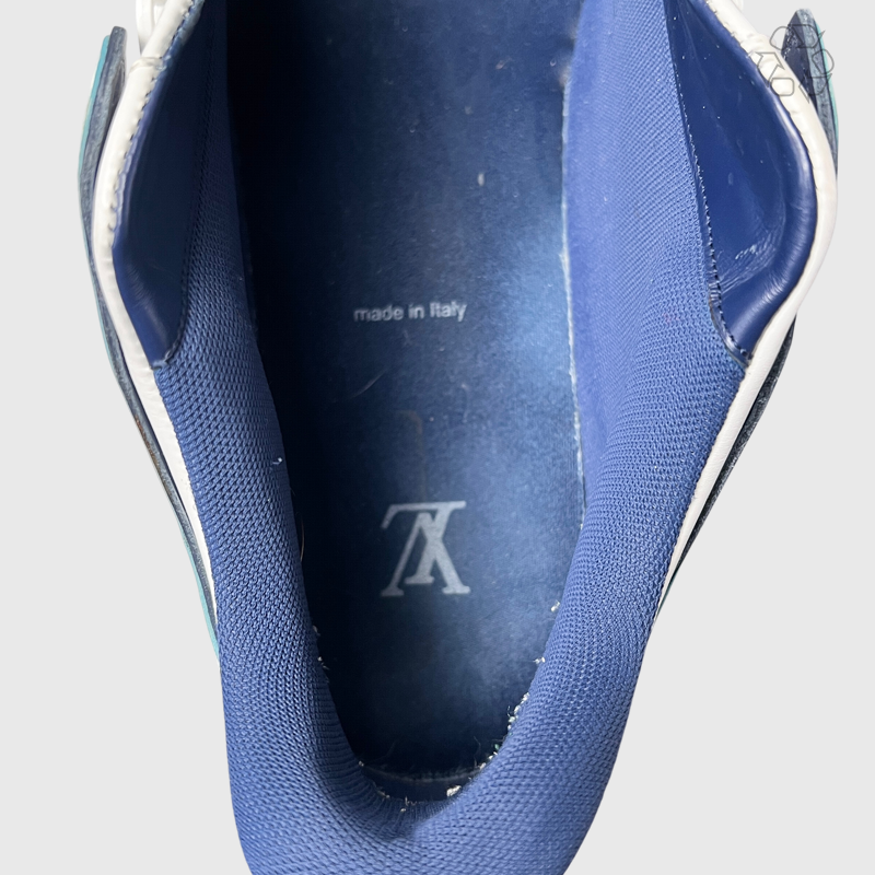 Louis Vuitton Trainer Sneaker 'White/Blue' Size 10 Pre-Owned