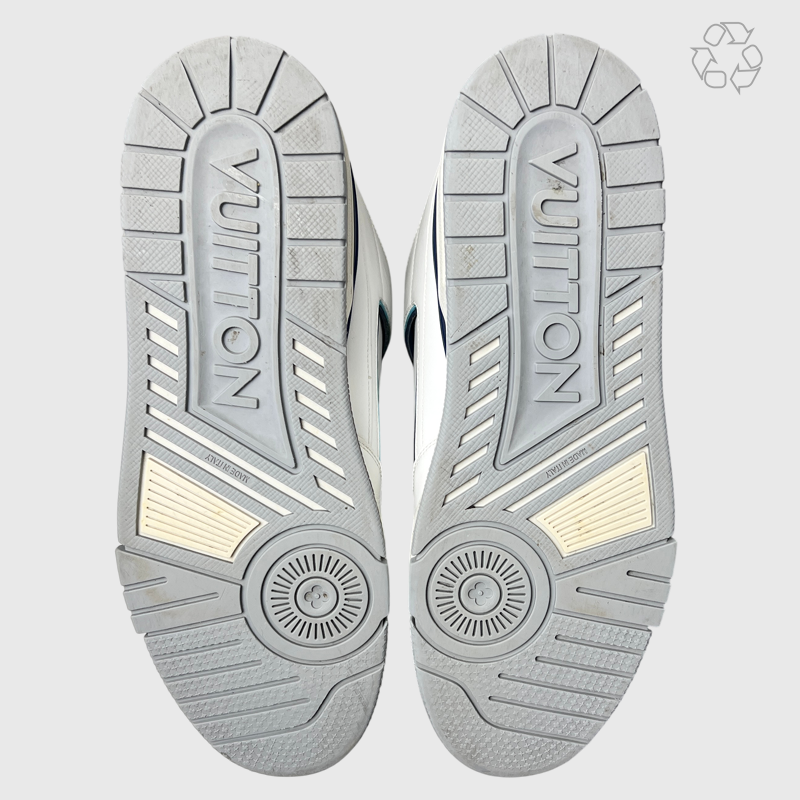 Louis Vuitton Trainer Sneaker 'White/Blue' Size 10 Pre-Owned