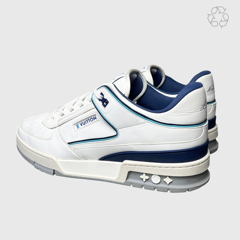 Louis Vuitton Trainer Sneaker 'White/Blue' Size 10 Pre-Owned