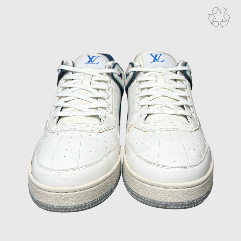 Louis Vuitton Trainer Sneaker 'White/Blue' Size 10 Pre-Owned