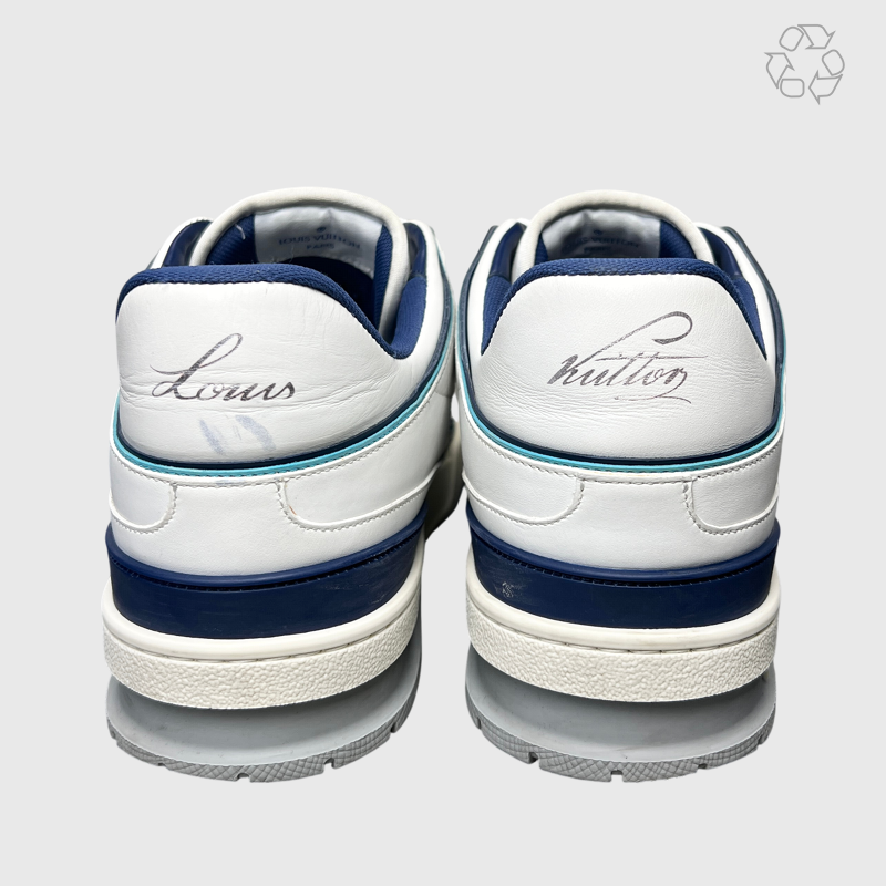 Louis Vuitton Trainer Sneaker 'White/Blue' Size 10 Pre-Owned