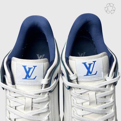Louis Vuitton Trainer Sneaker 'White/Blue' Size 10 Pre-Owned