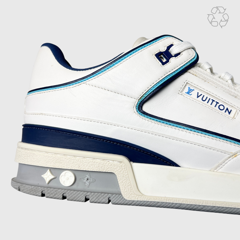 Louis Vuitton Trainer Sneaker 'White/Blue' Size 10 Pre-Owned
