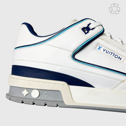 Louis Vuitton Trainer Sneaker 'White/Blue' Size 10 Pre-Owned