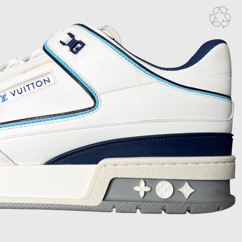 Louis Vuitton Trainer Sneaker 'White/Blue' Size 10 Pre-Owned