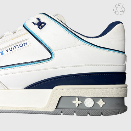 Louis Vuitton Trainer Sneaker 'White/Blue' Size 10 Pre-Owned