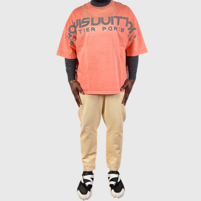 Louis Vuitton Kim Jones Oversized S/S Sweat Reflective T-Shirt 'Corail' Size L Pre-Owned