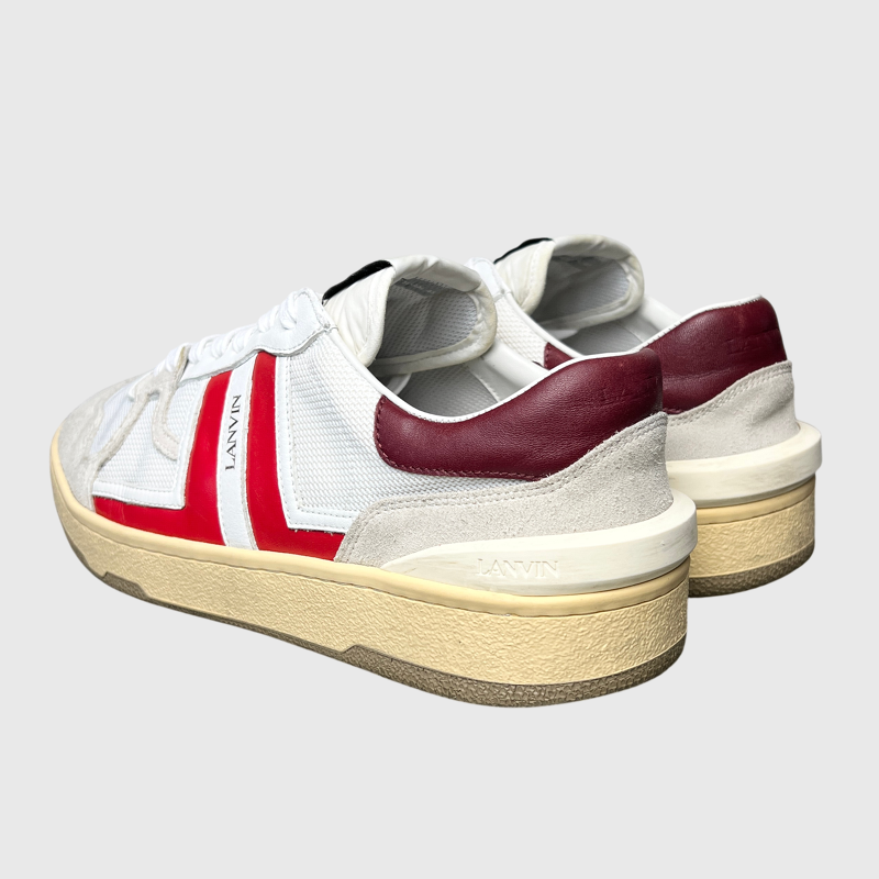 Lanvin Clay Low Top Sneakers 'White/Red' Size 10 Pre-Owned