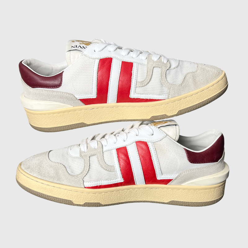 Lanvin Clay Low Top Sneakers 'White/Red' Size 10 Pre-Owned