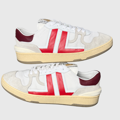 Lanvin Clay Low Top Sneakers 'White/Red' Size 10 Pre-Owned