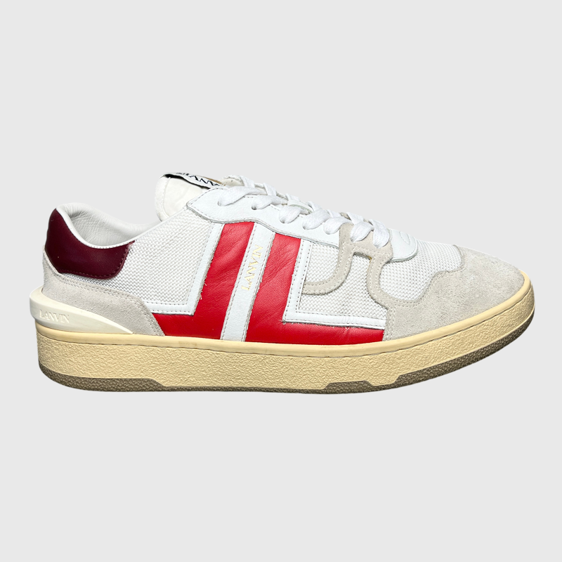 Lanvin Clay Low Top Sneakers 'White/Red' Size 10 Pre-Owned