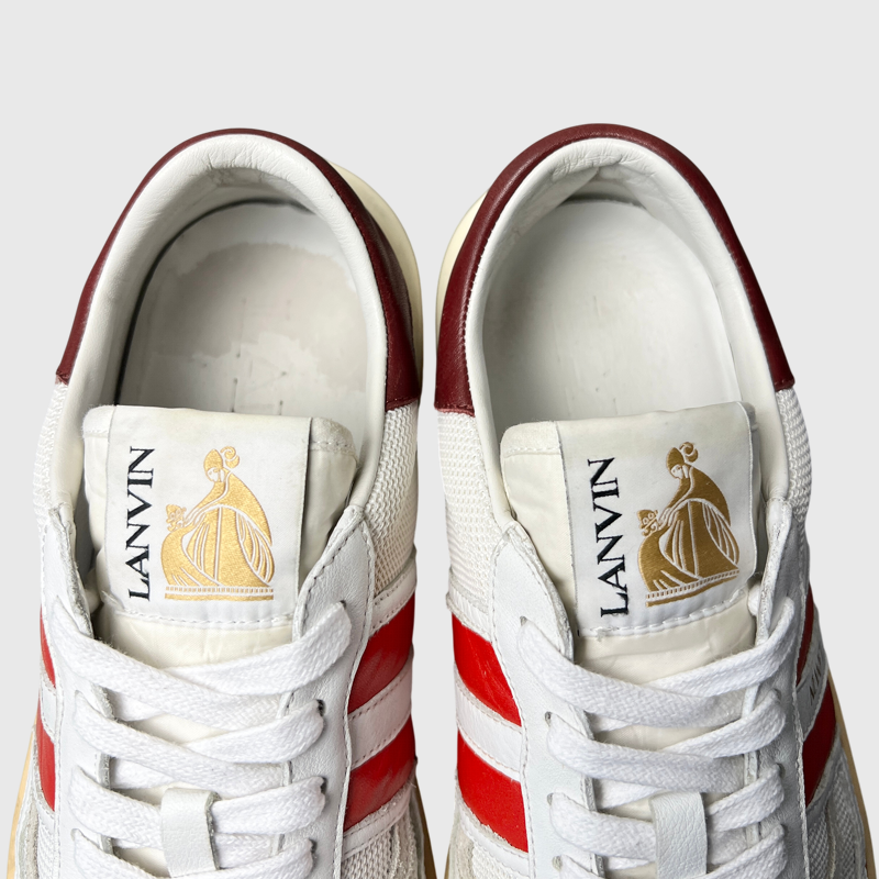 Lanvin Clay Low Top Sneakers 'White/Red' Size 10 Pre-Owned