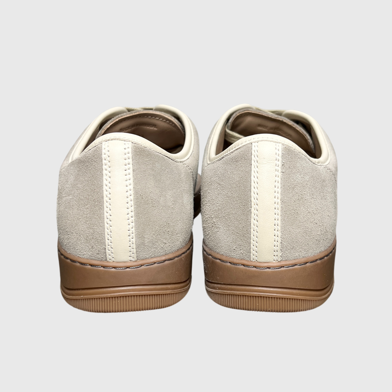 Lanvin DBB1 Crocodile Pattern Leather & Suede Lace-Up Sneaker 'Beige/Taupe Gum' Size 11 Pre-Owned