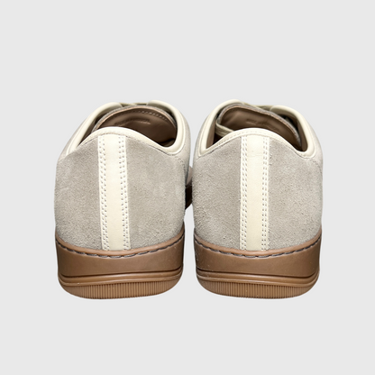 Lanvin DBB1 Crocodile Pattern Leather & Suede Lace-Up Sneaker 'Beige/Taupe Gum' Size 11 Pre-Owned