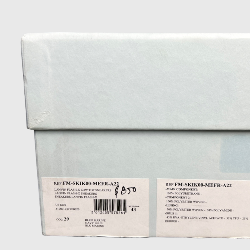 Lanvin Flash-X Low Top Sneakers 'Dark Blue' Size 10 Brand New