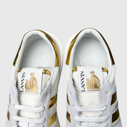 Lanvin Clay Low Top Sneakers 'White/Gold' Size 11 Brand New