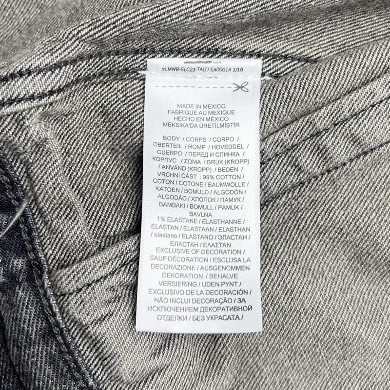 Polo Ralph Lauren Crown Crest Denim Trucker Jacket 'Black' Size 2XL Pre-Owned