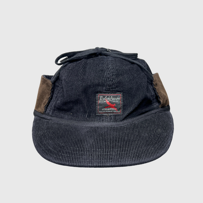 Polo Ralph Lauren Corduroy 6-Panel Earflap Cap 'Black' Size S-M Brand New