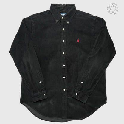 Polo Ralph Lauren Classic Fit Corduroy Button-Down Shirt 'Black' Size L Pre-Owned