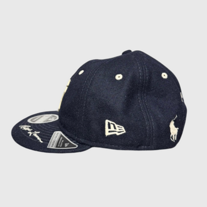 Polo Ralph Lauren x New Era Retro 9FIFTY NY Yankees Wool Strapback Cap 'Aviator Navy' Brand New