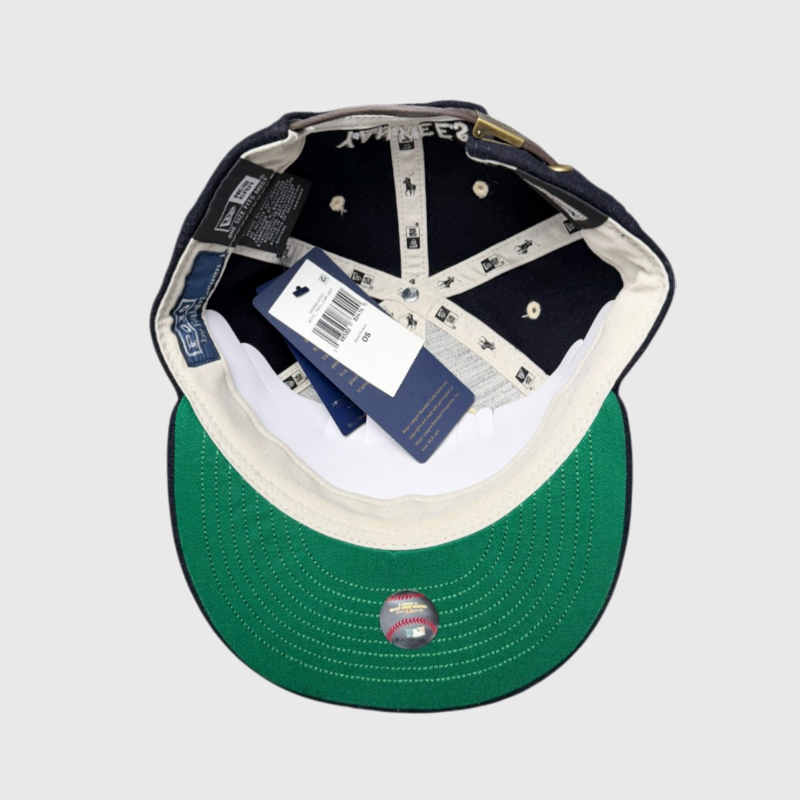 Polo Ralph Lauren x New Era Retro 9FIFTY NY Yankees Wool Strapback Cap 'Aviator Navy' Brand New