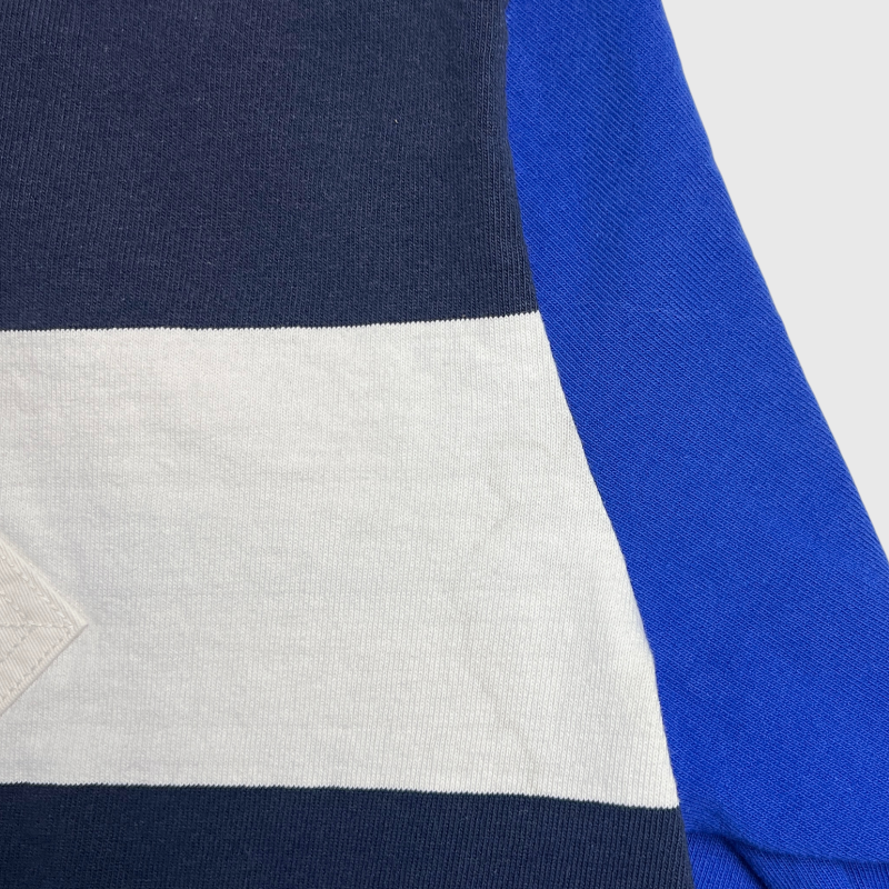 Polo Ralph Lauren Classic-Fit Patchwork Jersey Rugby Shirt 'Navy Multicolor' Size M Pre-Owned