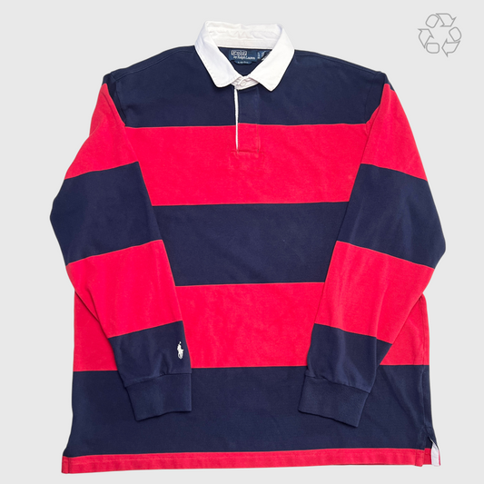 Polo Ralph Lauren Classic Fit Rugby Stripe Long Sleeve Polo Shirt Size XL Pre-Owned
